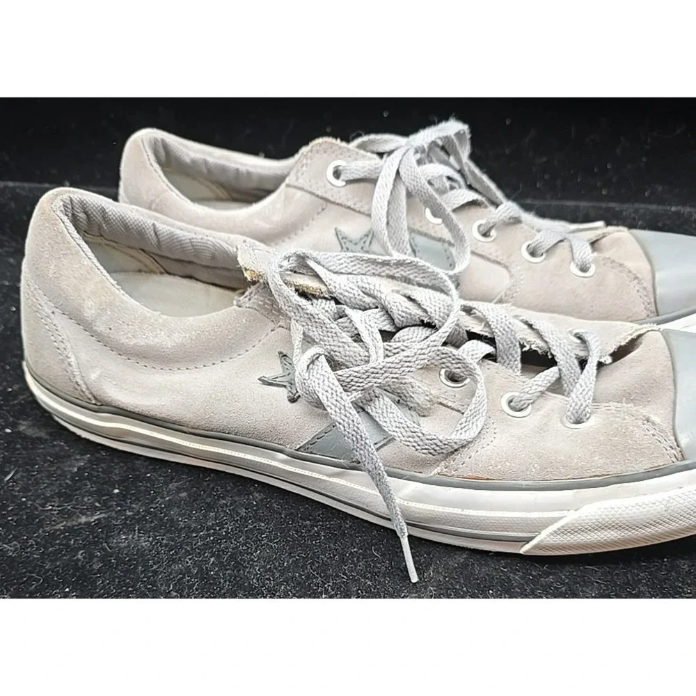 Converse Men's Size 10 All Star Chuck Taylor Low Top Gray Suede Leather - Picture 4 of 11